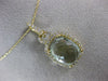 ESTATE LARGE 4.30CT DIAMOND & GREEN AMETHYST 14K YELLOW GOLD RECTANGULAR PENDANT