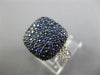 ESTATE LARGE 2.82CT DIAMOND & AAA SAPPHIRE 18KT WHITE GOLD 3D SQUARE PAVE RING