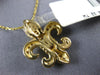 ESTATE LARGE .32CT DIAMOND 14K YELLOW GOLD FLEUR DE LIS CLASSIC FILIGREE PENDANT