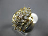 ESTATE EXTRA LARGE 1.5CT ROUND CUT DIAMOND 14K YELLOW GOLD CLUSTER COCKTAIL RING