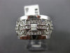 ANTIQUE WIDE .74CT DIAMOND 14KT WHITE GOLD 3D ROUND SQUARE LINK FUN RING #15742