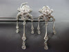 ESTATE LARGE 1.13CT DIAMOND 18KT WHITE GOLD CHANDELIER CLIP ON HANGING EARRINGS