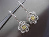 ESTATE LARGE 2.16CT WHITE & YELLOW DIAMOND 18KT TWO TONE GOLD HANGING EARRINGS