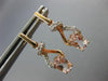 ESTATE .90CT DIAMOND & AAA MORGANITE 14K ROSE GOLD 3D LOVE KNOT HANGING EARRINGS