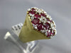 ESTATE EXTRA LARGE 6.50CT DIAMOND & AAA RUBY 14K YELLOW GOLD FLOWER RING#22260