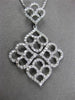 ESTATE .60CT DIAMOND 14KT WHITE GOLD 3D HEART CLUSTER FLOATING PENDANT & CHAIN