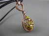 ESTATE LARGE 1.95CT PINK & FANCY YELLOW DIAMOND 18KT ROSE GOLD TEAR DROP PENDANT