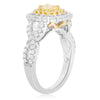 1.59CT WHITE & FANCY YELLOW DIAMOND 18KT 2 TONE GOLD 3D INFINITY ENGAGEMENT RING