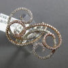 ESTATE LARGE .85CT DIAMOND 18K WHITE & ROSE GOLD DOUBLE ROW MULTI SWIRL FUN RING