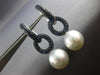 ESTATE LARGE 3.0CT AAA SAPPHIRE & AAA SOUTH SEA PEARL 18K WHITE GOLD 3D EARRINGS