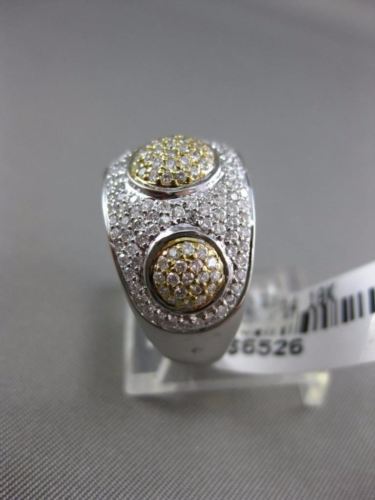 ESTATE WIDE 1.28CT DIAMOND 18KT WHITE & YELLOW GOLD 3D PAVE ETOILE FUN RING