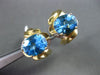 ESTATE LARGE 6.24CT DIAMOND & AAA BLUE TOPAZ 14KT TWO TONE GOLD CLIP ON EARRINGS