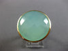 ESTATE LARGE 20CT AAA EXTRA FACET AQUA CHALCEDONY 14K YELLOW GOLD FILIGREE RING