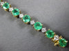 ESTATE 9.43CT DIAMOND & AAA EMERALD 18KT YELLOW GOLD 3D ROUND TENNIS BRACELET