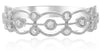 ESTATE WIDE .16CT DIAMOND 14KT WHITE GOLD 3D OPEN FILIGREE ANNIVERSARY RING BAND
