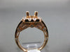 ESTATE LARGE 1.19CT DIAMOND 14K ROSE GOLD SQUARE HALO SEMI MOUNT ENGAGEMENT RING