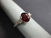 ESTATE 2.0CT DIAMOND & AAA OVAL CUT RHODOLITE 14K YELLOW GOLD 3D ENGAGEMENT RING