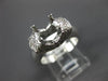 ESTATE .72CT DIAMOND 18K WHITE GOLD 3D V SHAPE SEMI MOUNT ENGAGEMENT RING #15731