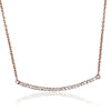 ESTATE .18CT ROUND DIAMOND 14KT ROSE GOLD 3D SIMPLE CLASSIC BAR LOVE NECKLACE