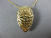 LARGE 7.87CT DIAMOND & AAA OPAL 14KT YELLOW GOLD 3D FILIGREE TEAR DROP PENDANT