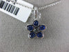 ESTATE 1.68CT DIAMOND & AAA SAPPHIRE 18KT WHITE GOLD 3D FLOWER FILIGREE PENDANT