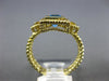 ESTATE WIDE 1.23CT DIAMOND & AAA BLUE TOPAZ 14KT YELLOW GOLD 3D 3 STONE FUN RING