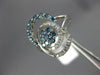 ESTATE .75CT WHITE & BLUE DIAMOND 14KT WHITE GOLD 3D FLOWER LOVE KNOT FUN RING
