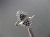 ESTATE WIDE .36CT DIAMOND & AAA SAPPHIRE 14KT WHITE GOLD TRIANGLE PAVE FUN RING