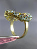 ESTATE LARGE 2.13CT DIAMOND & AAA MULTI GEM 14K YELLOW GOLD CIRCULAR FLOWER RING