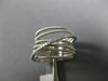 ESTATE WIDE .26CT ROUND DIAMOND 14KT WHITE GOLD MESH MULTI ROW CRISS CROSS RING