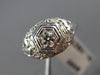 ANTIQUE .15CT DIAMOND 14KT WHITE GOLD 3D CLASSIC FILIGREE ENGAGEMENT RING #19970