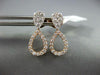 ESTATE .68CT DIAMOND 18KT ROSE GOLD 3D 2 IN 1 TEAR DROP STUD HANGING EARRINGS