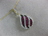 ESTATE .65CT DIAMOND & AAA RUBY 14K TWO TONE GOLD HERSHEY KISS TEAR DROP PENDANT