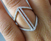 ESTATE EXTRA LARGE .43CT DIAMOND 18KT WHITE GOLD HANDCRAFTED INFINITY LOVE RING