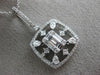 ESTATE LARGE .98CT DIAMOND 14KT WHITE GOLD 3D FLOWER SQUARE FILIGREE PENDANT