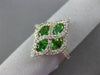 ESTATE 1.25CT DIAMOND & TSAVORITE 14K WHITE GOLD MULTI LEAF INFINITY FLOWER RING