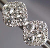 ESTATE LARGE 1.49CT DIAMOND 18KT WHITE GOLD CLUSTER OCTAGON FLOWER STUD EARRINGS