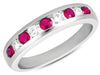 .75CT DIAMOND & AAA RUBY 14KT WHITE GOLD CHANNEL SEMI ETERNITY ANNIVERSARY RING