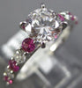 ESTATE 1.87CT DIAMOND & AAA PINK SAPPHIRE 14K WHITE GOLD CLASSIC ENGAGEMENT RING