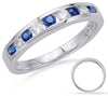 .57CT DIAMOND & AAA SAPPHIRES 14KT WHITE GOLD 3D SEMI ETERNITY ANNIVERSARY RING