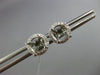 ESTATE .22CT DIAMOND 14KT WHITE GOLD 4 PRONG ROUND SEMI MOUNT HALO STUD EARRINGS