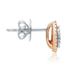 ESTATE .28CT DIAMOND 14KT WHITE & ROSE GOLD SOLITAIRE DOUBLE HALO STUD EARRINGS