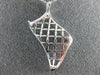 ESTATE .21CT DIAMOND 18K WHITE GOLD 3D OPEN FILIGREE FLOWER FLOATING FUN PENDANT