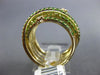 ESTATE WIDE 2.34CT DIAMOND & TSAVORITE 14KT YELLOW GOLD 3D MULTI ROW ETOILE RING