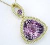 11.16CT DIAMOND & AAA AMETHYST 14KT YELLOW GOLD 3D ROUND & TRILLION FUN PENDANT