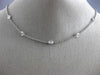ESTATE .84CT DIAMOND 14KT WHITE GOLD 3D CLASSIC 12 STONE BY THE YARD NECKLACE