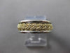 ANTIQUE WIDE 14KT WHITE & YELLOW GOLD WOVEN WEDDING ANNIVERSARY RING 7mm #23564