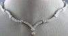 ANTIQUE 2.10CT DIAMOND 14KT WHITE GOLD 3D FILIGREE BEZEL DROP NECKLACE #18629