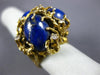 ANTIQUE EXTRA LARGE .36CT DIAMOND & AAA LAPIS 14K YELLOW GOLD 3D NUGGET FUN RING