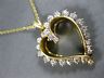 ESTATE LARGE 1.25CT DIAMOND 14K YELLOW GOLD 3D CLASSIC OPEN HEART PENDANT #18518